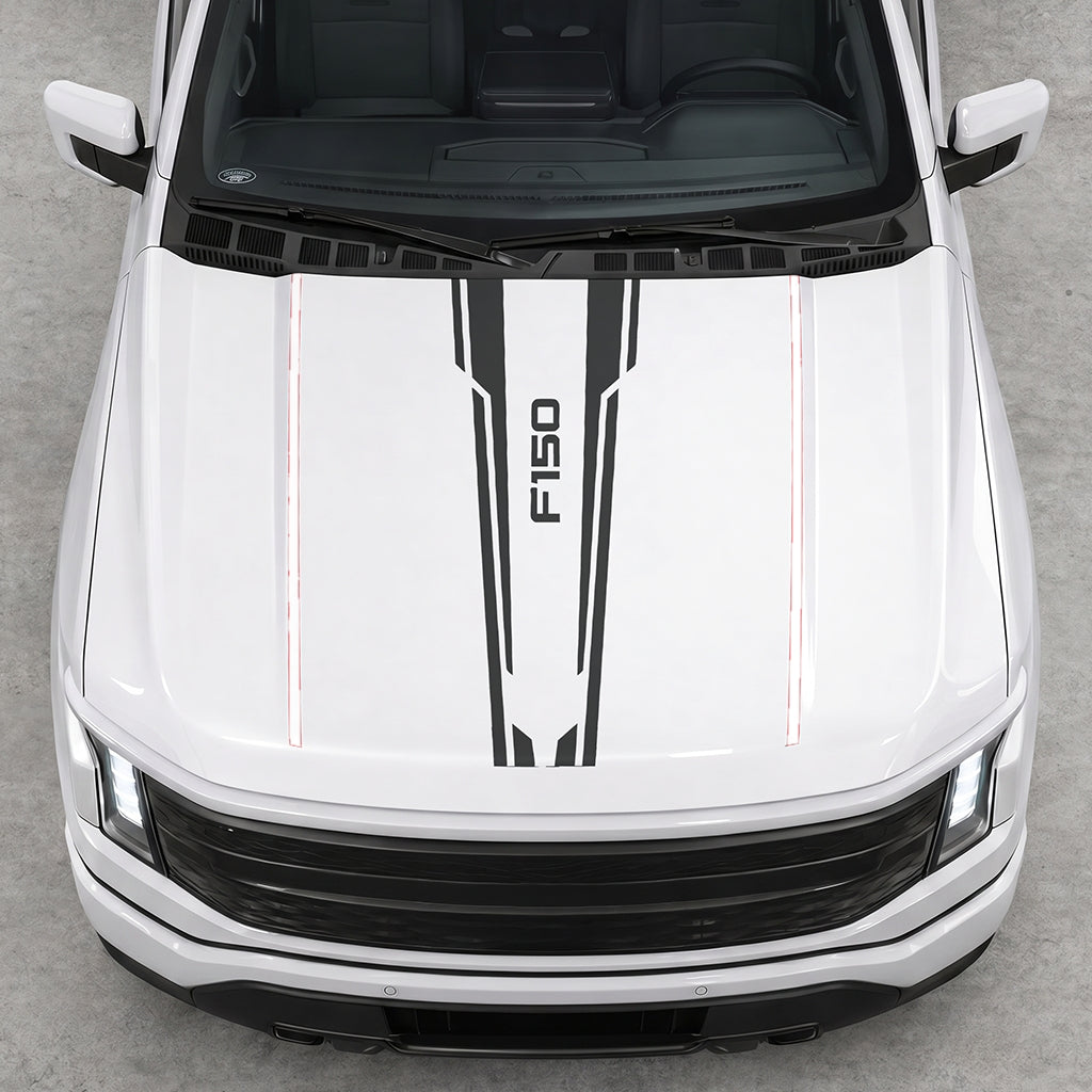 Hood Panel Decal/Sticker - Speed Graphic Decal Graphic Kit - For Ford F-150 2015-2020 - Premium Vinyl