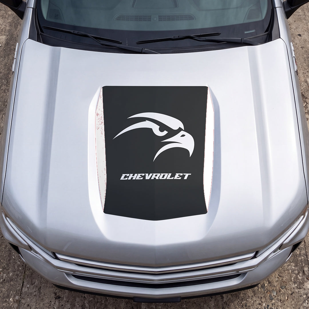 Hood Panel Decal/Sticker - Hawk Head Graphic Decal Graphic Kit - For Chevrolet Silverado 2019-2024 - Premium Vinyl