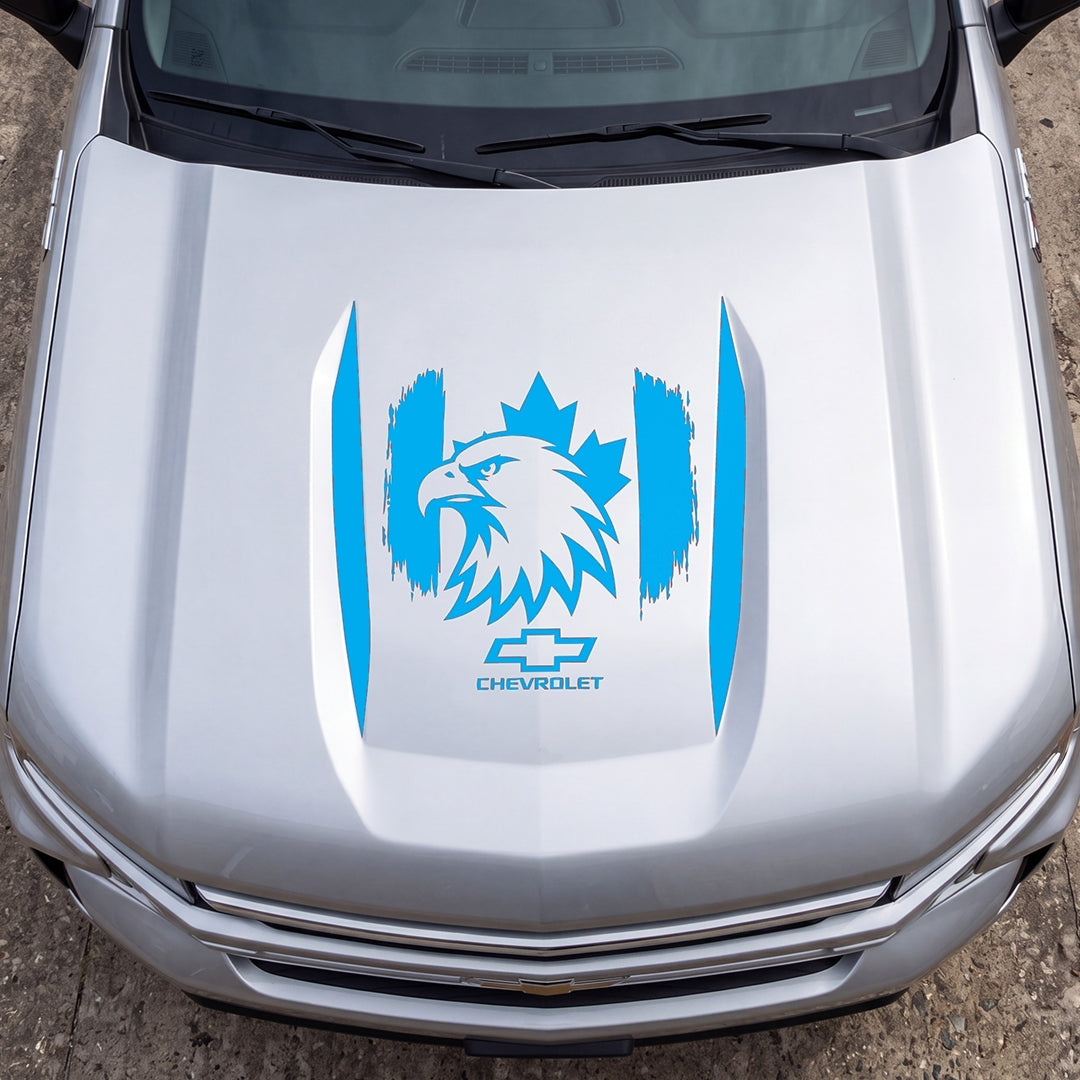 Hood Panel Decal/Sticker - Canadaian Eagle Graphic Decal Graphic Kit - For Chevrolet Silverado 2019-2024 - Premium Vinyl
