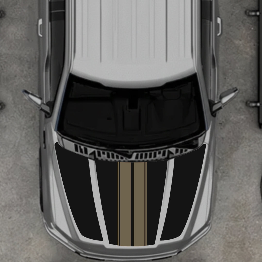 Hood Panel Decal/Sticker - Bars Style Graphic Kit - For Ford F-150 2020-2026 - Premium Vinyl