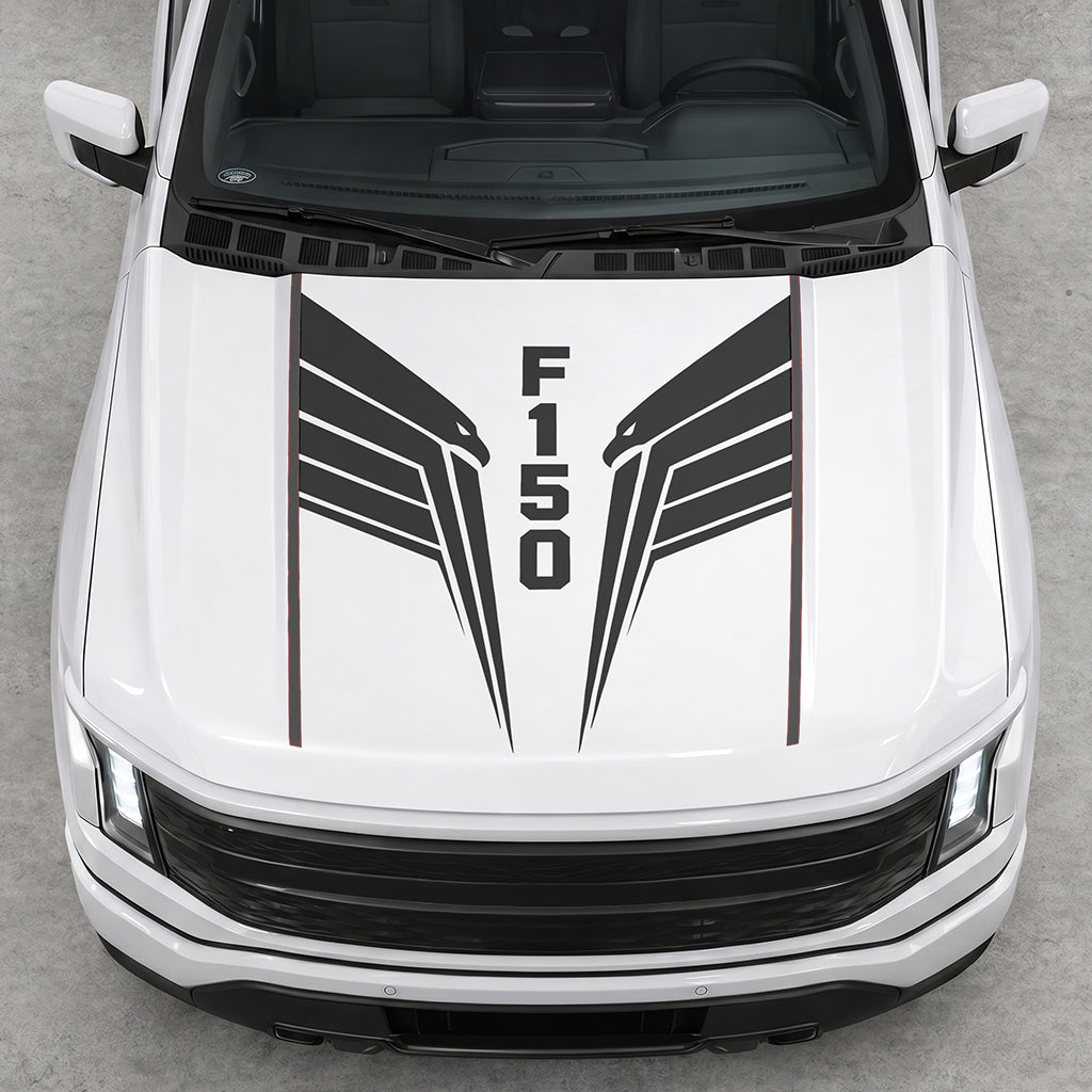 Hood Panel Decal/Sticker - Twin Eagle Wings Graphic Decal Graphic Kit - For Ford F-150 2015-2020 - Premium Vinyl
