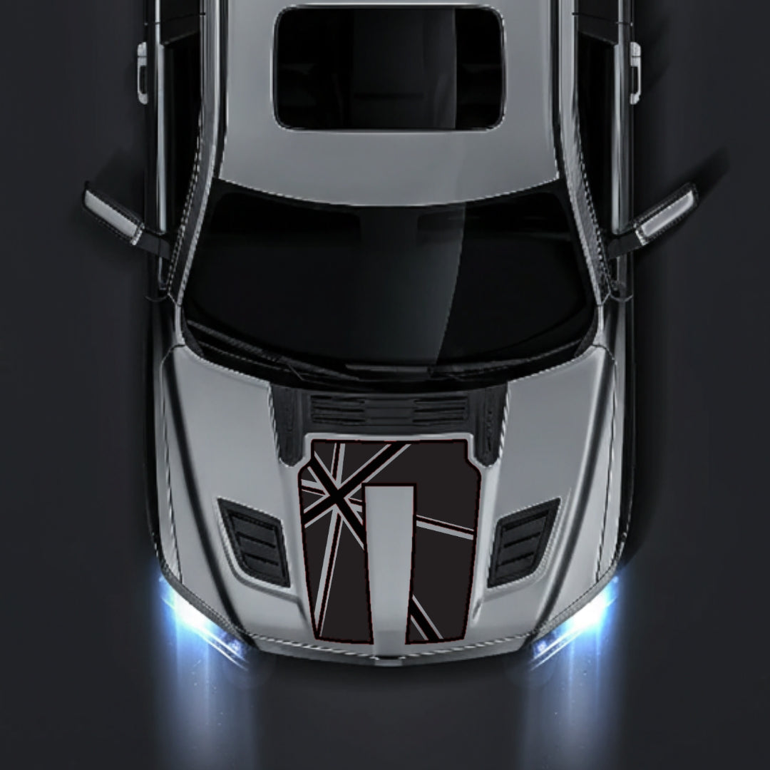 Hood Panel Decal/Sticker - England - Cut - Border Graphic Kit - For Dodge RAM 1500 2019-2025 - Premium Vinyl