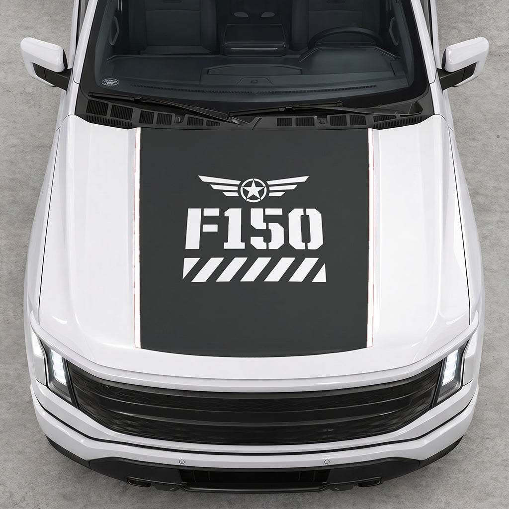 Hood Panel Decal/Sticker - Road Star Graphic Decal Graphic Kit - For Ford F-150 2015-2020 - Premium Vinyl