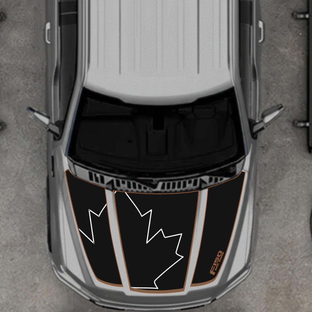Hood Panel Decal/Sticker - Canada Style 23 Graphic Kit - For Ford F-150 2020-2026 - Premium Vinyl