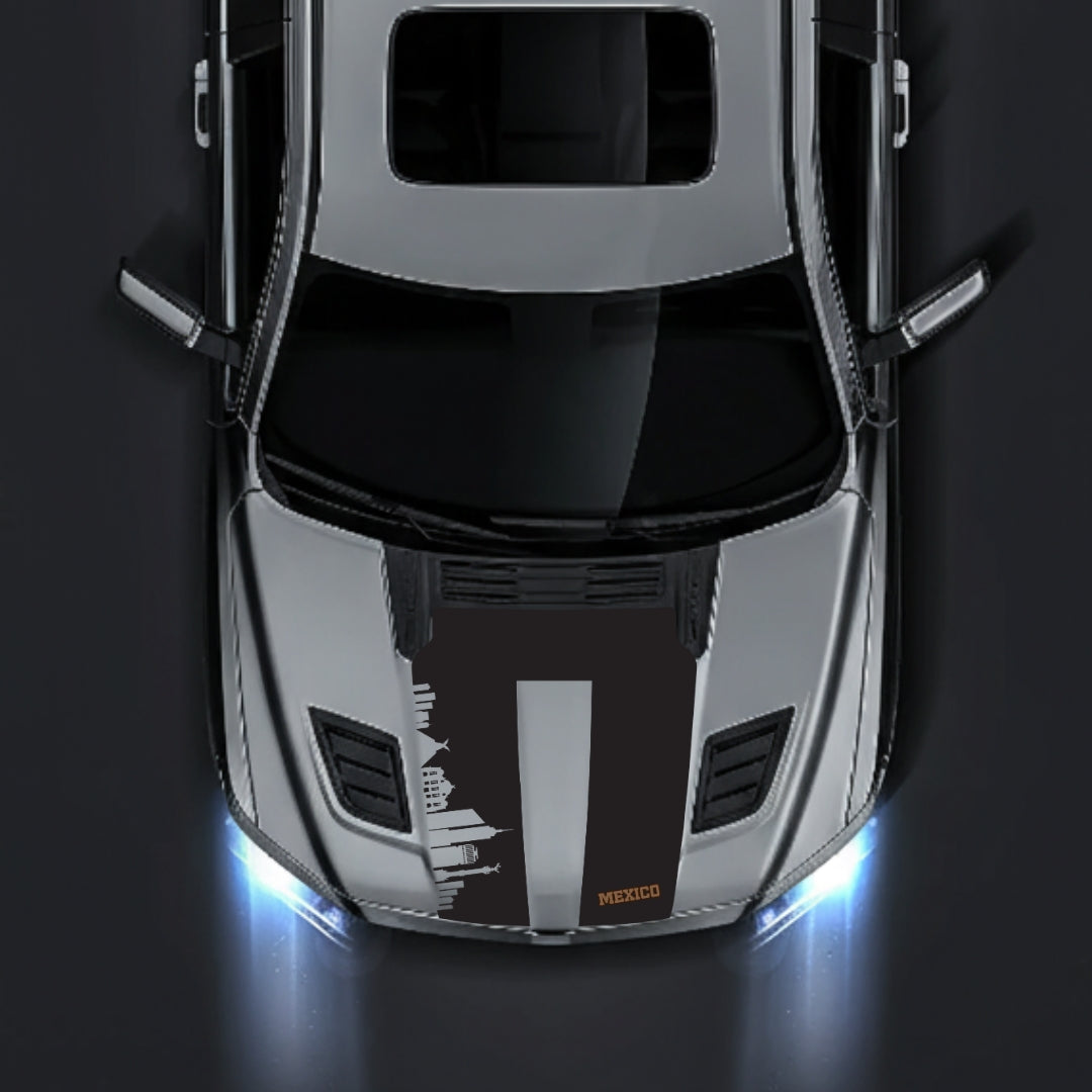 Performance Hood Panel Decal/Sticker - Mexico Skyline - Cut Graphic Kit - For Dodge RAM 1500 2019-2025 - Premium Vinyl