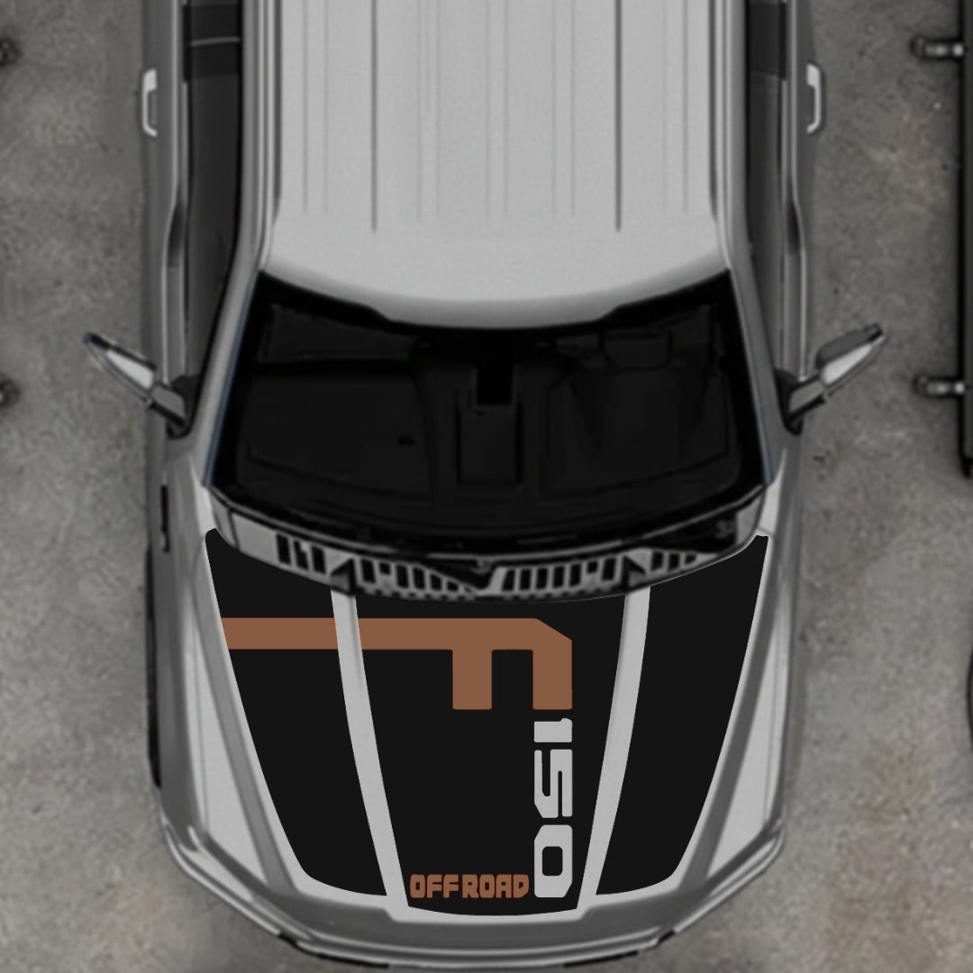 Hood Panel Decal/Sticker - Stlye 8 - Cut Graphic Kit - For Ford F-150 2020-2026 - Premium Vinyl