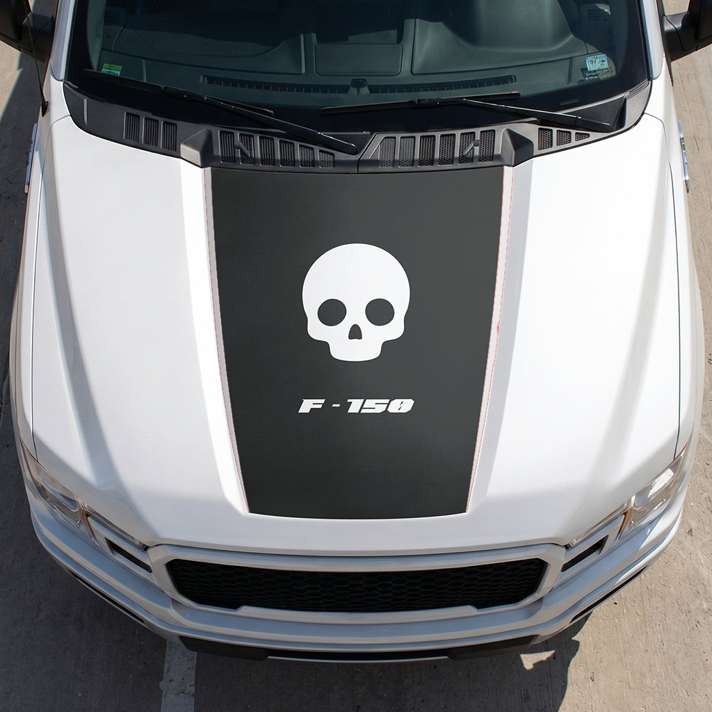 Hood Panel Decal/Sticker - Skull Graphic Decal Graphic Kit - For Ford F-150 2015-2020 - Premium Vinyl