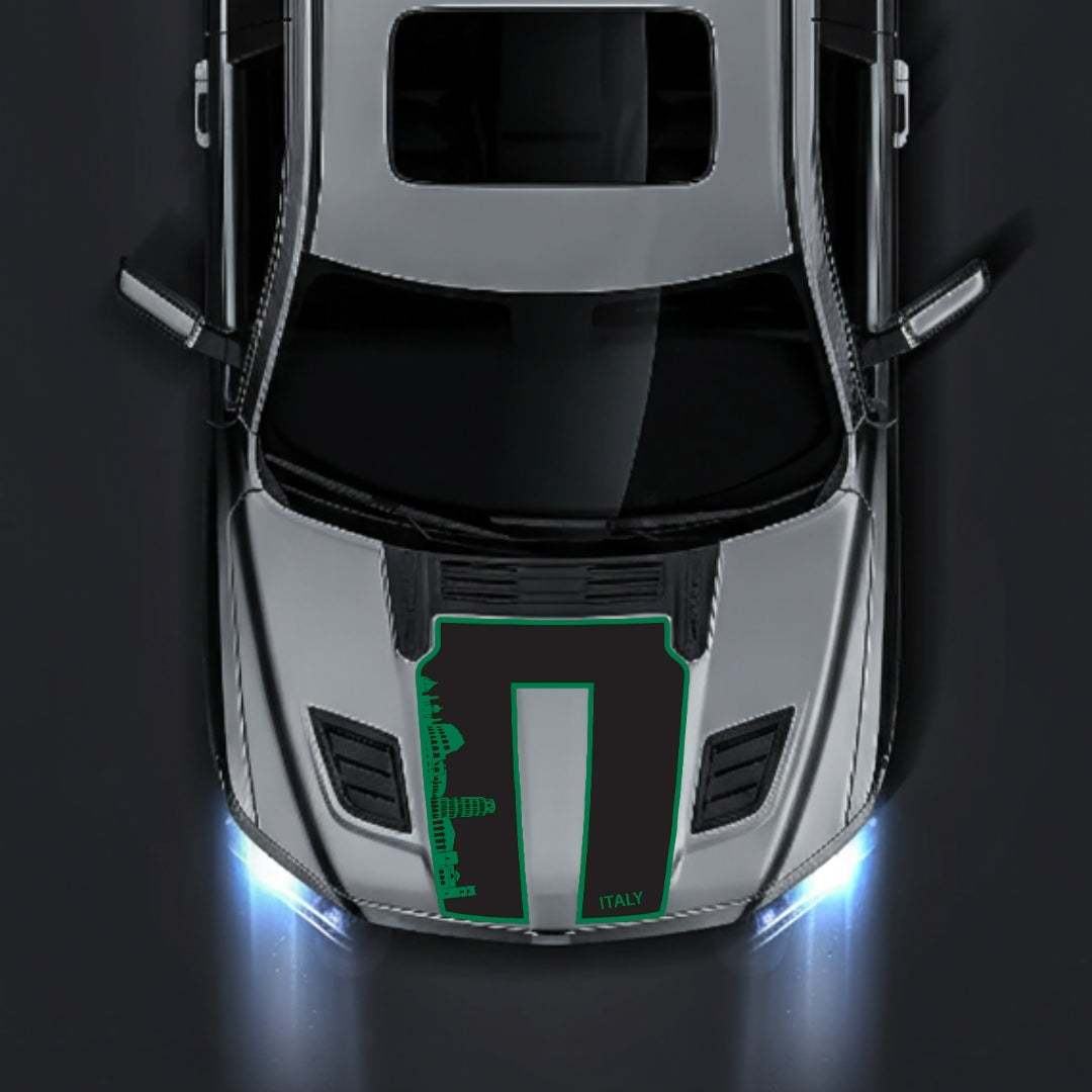 Performance Hood Panel Decal/Sticker - Italy Skyline - Border Graphic Kit - For Dodge RAM 1500 2019-2025 - Premium Vinyl