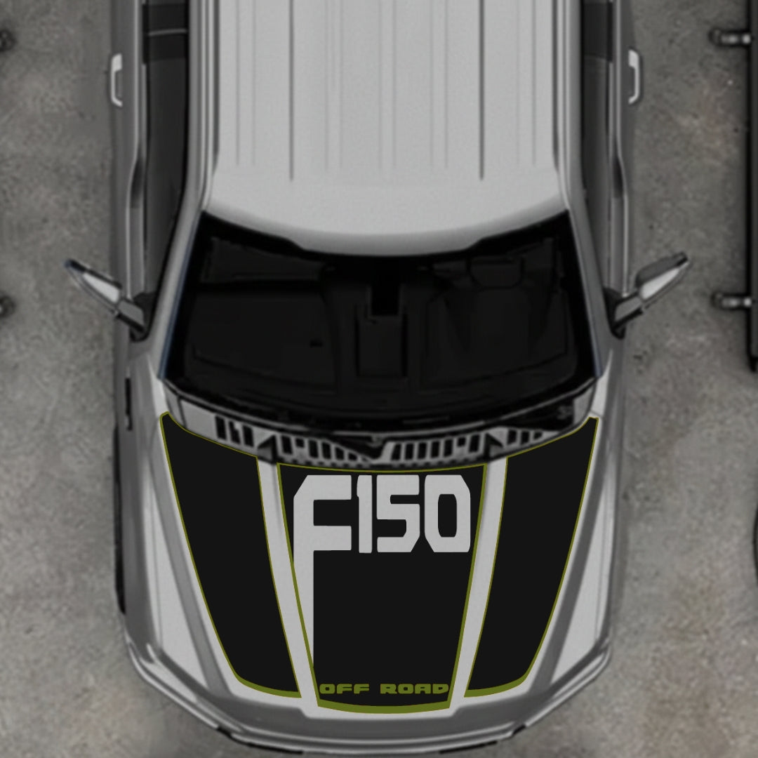 Hood Panel Decal/Sticker - Style 12 - Cut Graphic Kit - For Ford F-150 2020-2026 - Premium Vinyl