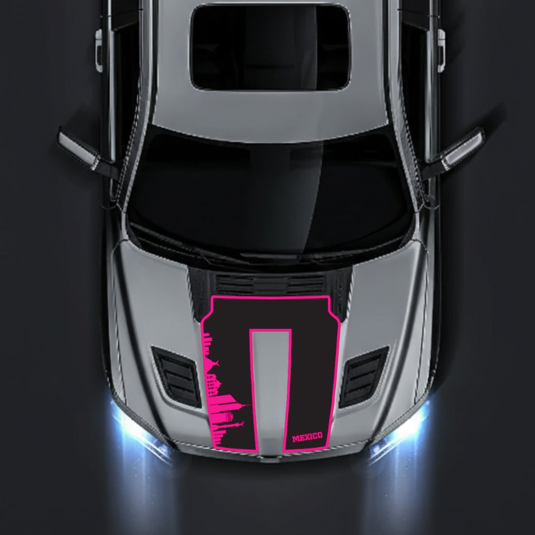 Hood Panel Decal/Sticker - Mexico Skyline - Border Graphic Kit - For Dodge RAM 1500 2019-2025 - Premium Vinyl