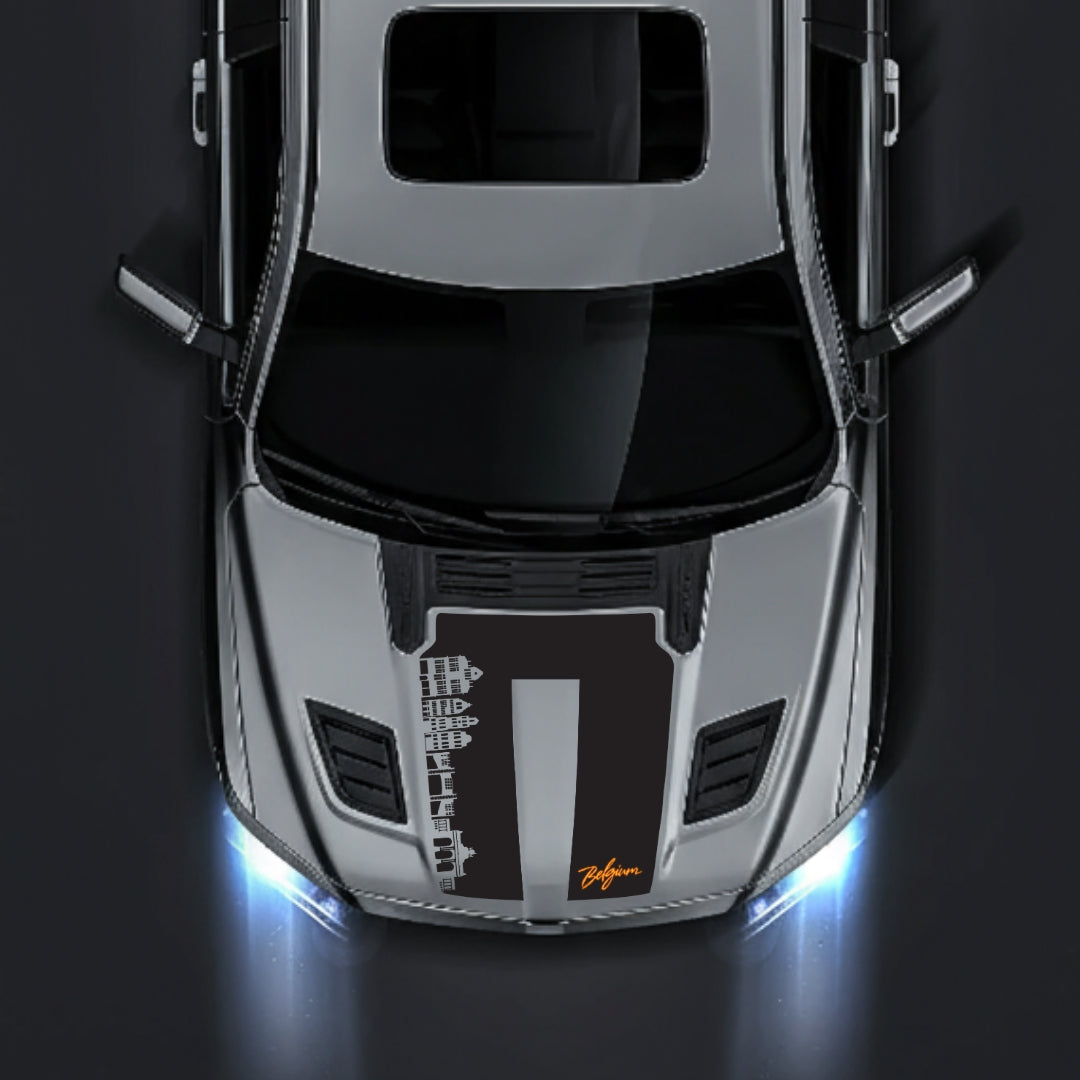 Hood Panel Decal/Sticker - Belgium Skyline - Cut Graphic Kit - For Dodge RAM 1500 2019-2025 - Premium Vinyl