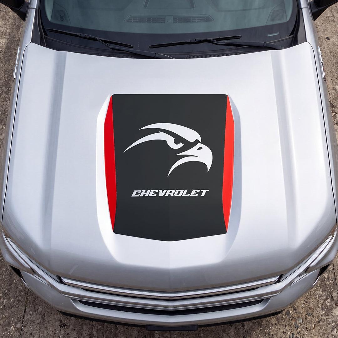 Hood Panel Decal/Sticker - Hawk Head Graphic Decal Graphic Kit - For Chevrolet Silverado 2019-2024 - Premium Vinyl