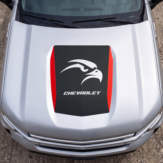 Hood Panel Decal/Sticker - Hawk Head Graphic Decal Graphic Kit - For Chevrolet Silverado 2019-2024 - Premium Vinyl