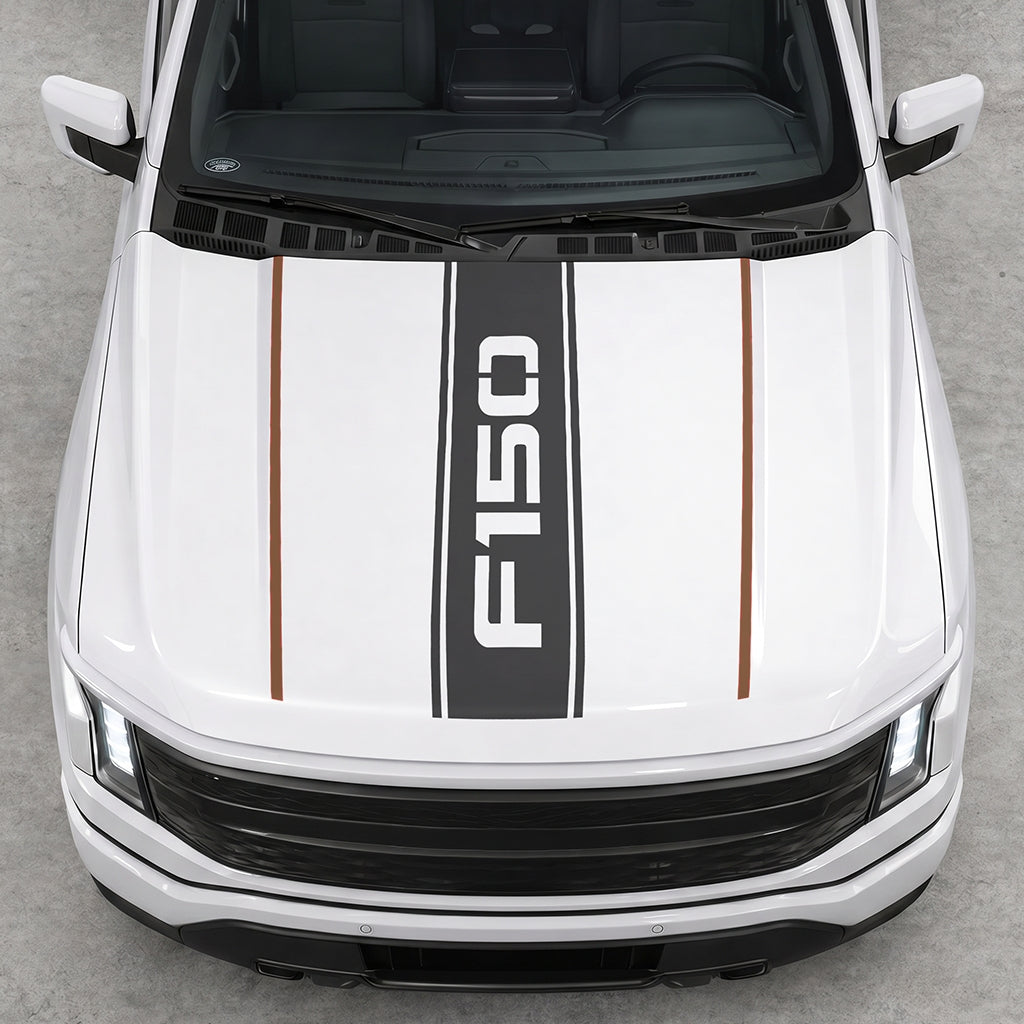 Hood Panel Decal/Sticker - Bold Cut F150 Graphic Decal Graphic Kit - For Ford F-150 2015-2020 - Premium Vinyl