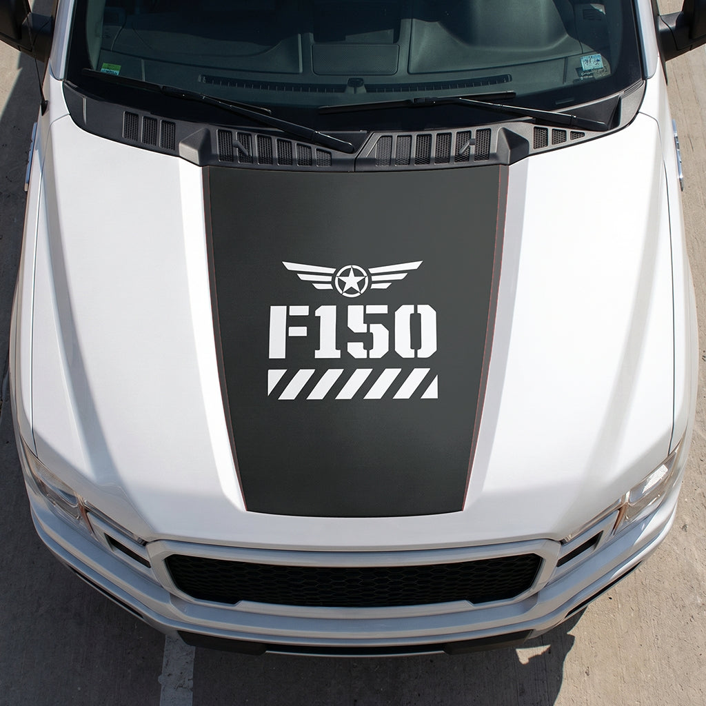 Hood Panel Decal/Sticker - Road Star Graphic Decal Graphic Kit - For Ford F-150 2015-2020 - Premium Vinyl