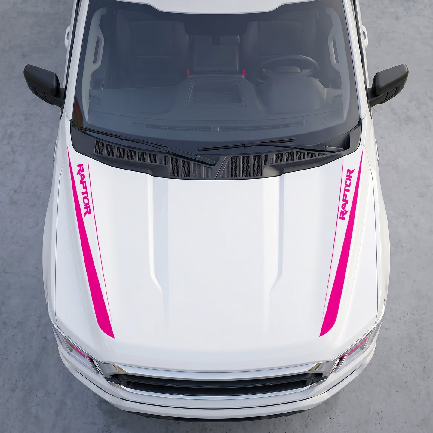Hood Panel Decal/Sticker - Raptor Edition  Hood Cowl Stripes – Dual Side Vinyl Decal Graphic Kit - For Ford F-150 F150 2015-2020 - Premium Vinyl