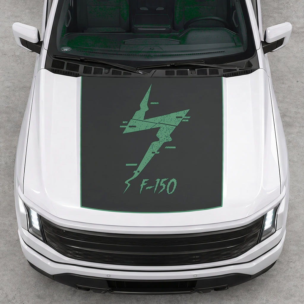 Hood Panel Decal/Sticker - Solid Electric F150 Graphic Decal Graphic Kit - For FORD F-150 2015-2020 - Premium Vinyl