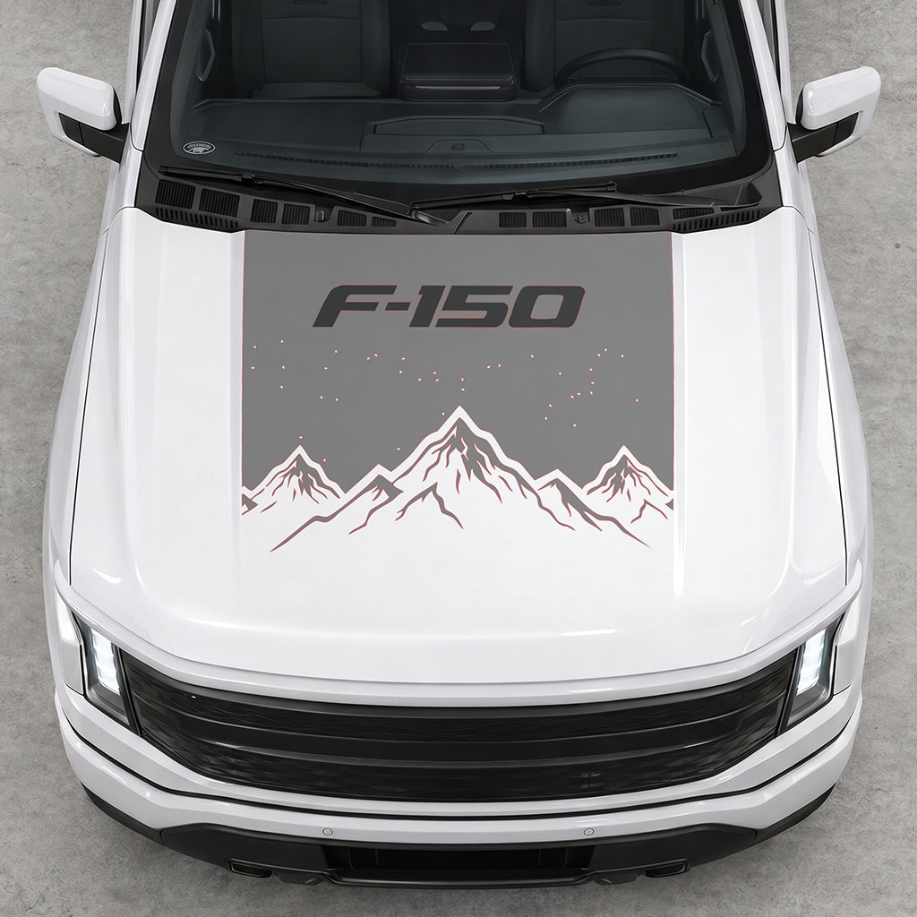 Hood Panel Decal/Sticker - Deep Mountain Graphic Decal Graphic Kit - For Ford F-150 2015-2020 - Premium Vinyl