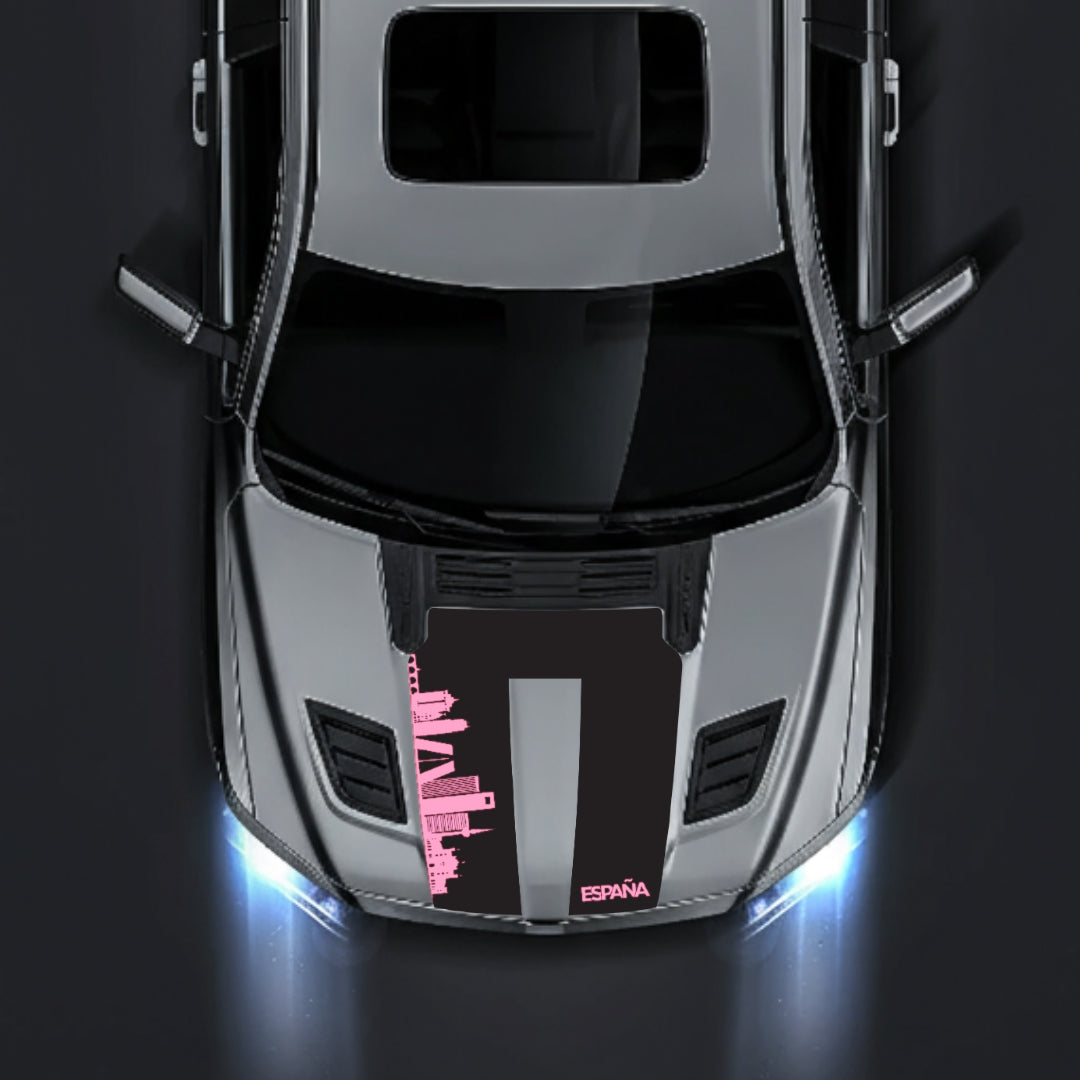Hood Panel Decal/Sticker - Spain Skyline Graphic Kit - For Dodge RAM 1500 2019-2025 - Premium Vinyl