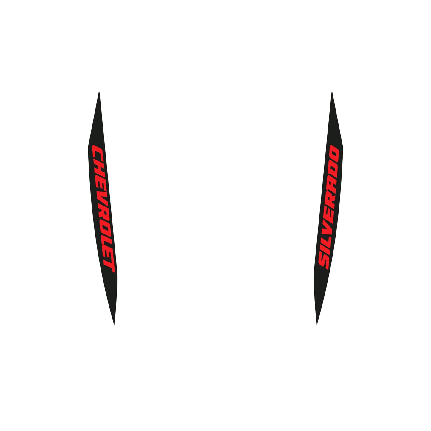 Hood Panel Decal/Sticker - Double Sided Stripes Style 2 Graphic Decal Graphic Kit - For Chevrolet Silverado 2019-2024 - Premium Vinyl