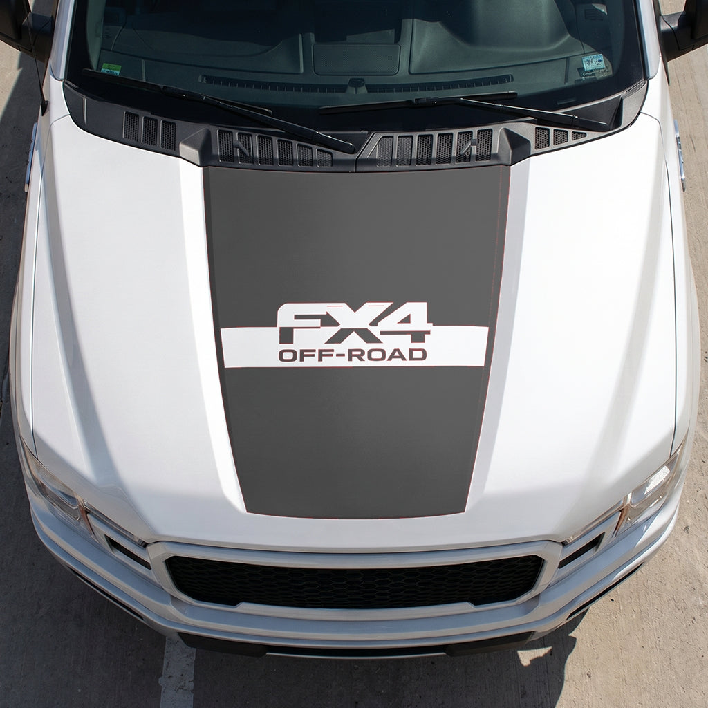 Hood Panel Decal/Sticker - Solid FX4 Graphic Decal Graphic Kit - For Ford F-150 2015-2020 - Premium Vinyl