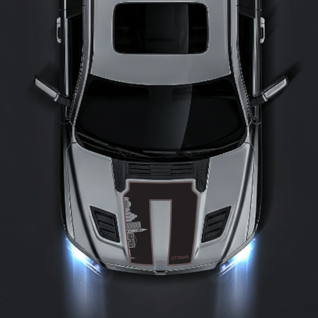 Hood Panel Decal/Sticker - Ottawa Skyline - Cut - Border Graphic Kit - For Dodge RAM 1500 2019-2025 - Premium Vinyl