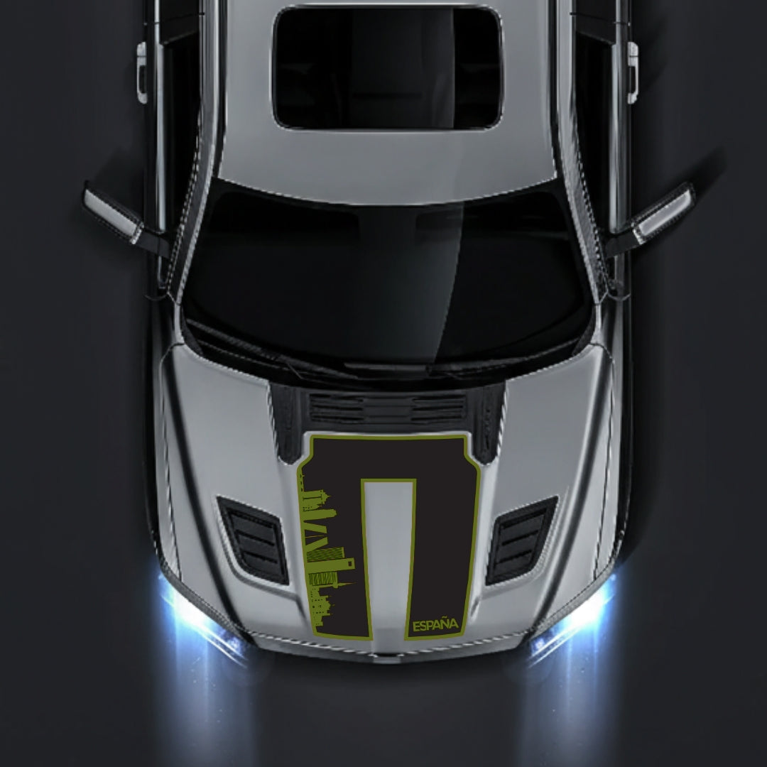Performance Hood Panel Decal/Sticker - Spain Skyline - Border Graphic Kit - For Dodge RAM 1500 2019-2025 - Premium Vinyl