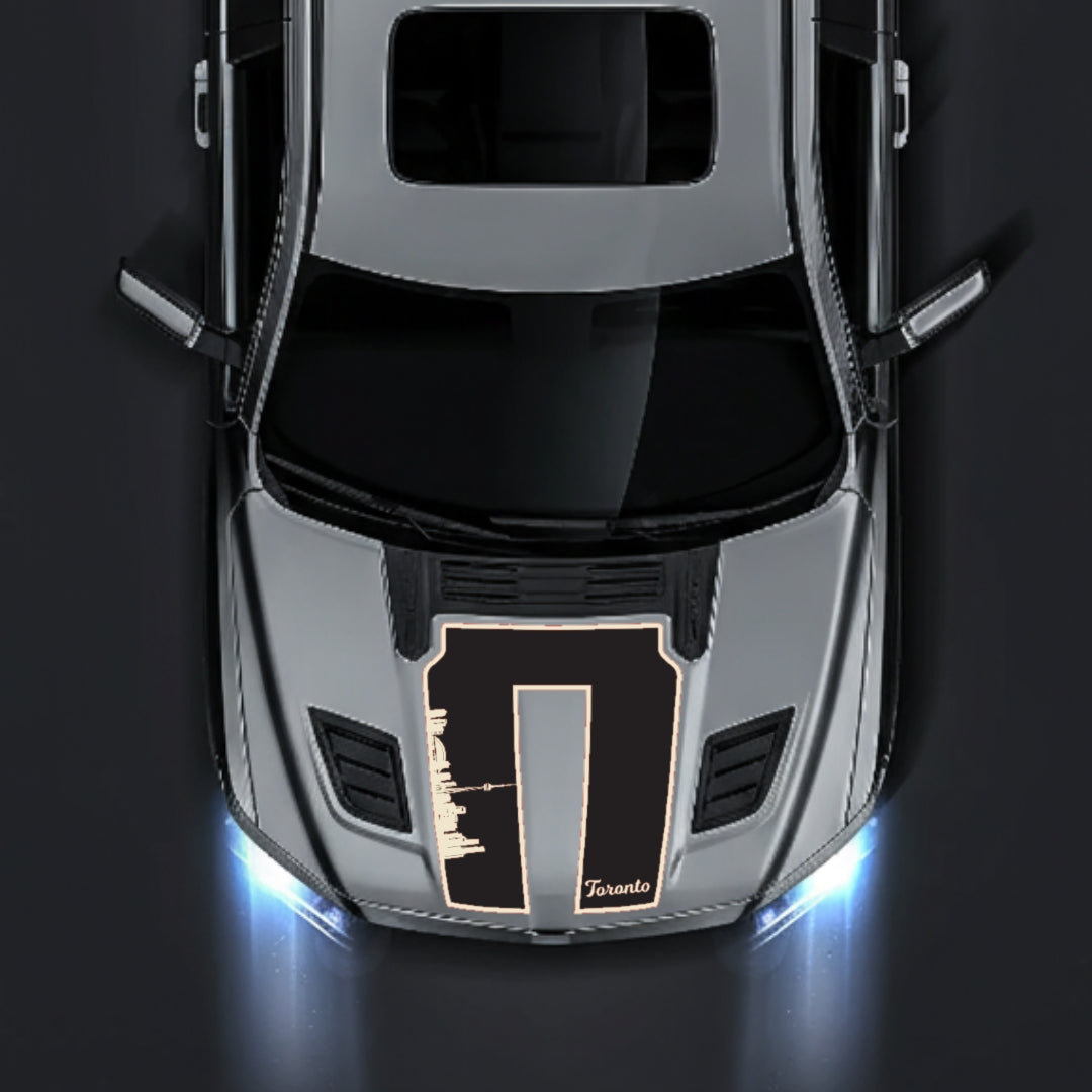 Hood Panel Decal/Sticker - Toronto Skyline - Border Graphic Kit - For Dodge RAM 1500 2019-2025 - Premium Vinyl