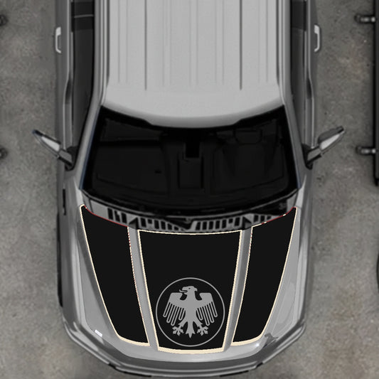 Hood Panel Decal/Sticker - Germany Logo - Cut - Border Graphic Kit - For Ford F-150 2020-2026 - Premium Vinyl