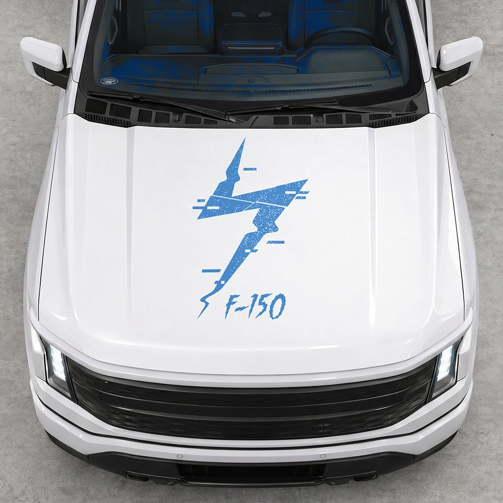 Hood Panel Decal/Sticker - Cut Electric F150 Graphic Decal Graphic Kit - For FORD F-150 2015-2020 - Premium Vinyl