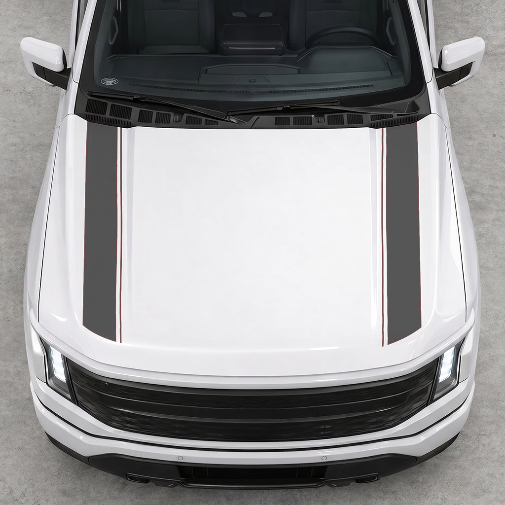 Hood Panel Decal/Sticker - Double Side Solid Graphic Decal Graphic Kit - For Ford F-150 2015-2020 - Premium Vinyl
