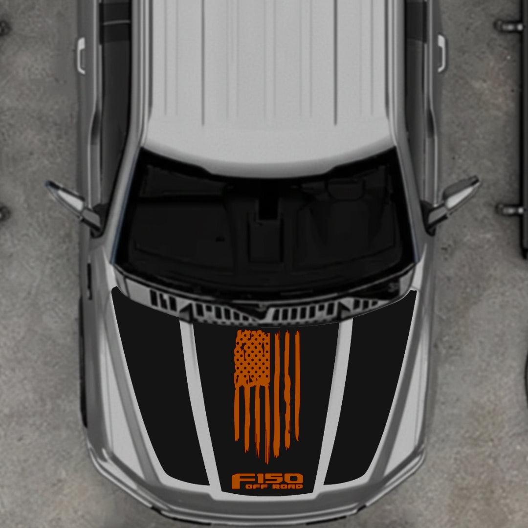 Hood Panel Decal/Sticker - USA Style 11 Graphic Kit - For Ford F-150 2020-2026 - Premium Vinyl