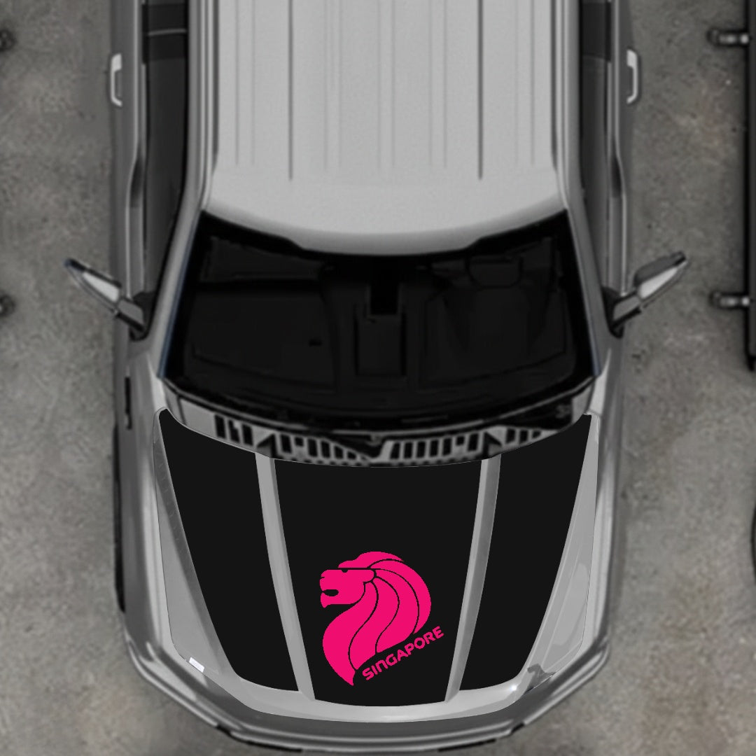 Hood Panel Decal/Sticker - Singapore Graphic Kit - For Ford F-150 2020-2026 - Premium Vinyl