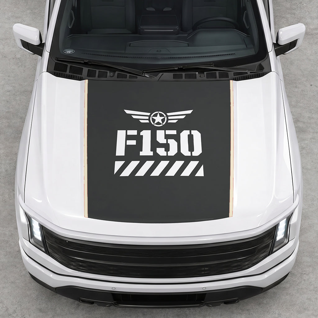 Hood Panel Decal/Sticker - Road Star Graphic Decal Graphic Kit - For Ford F-150 2015-2020 - Premium Vinyl
