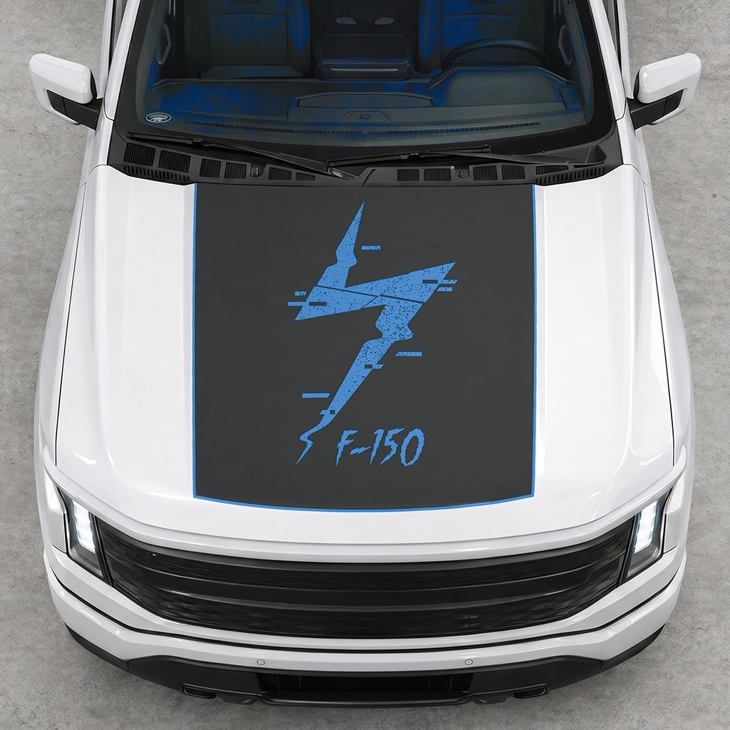 Hood Panel Decal/Sticker - Solid Electric F150 Graphic Decal Graphic Kit - For FORD F-150 2015-2020 - Premium Vinyl