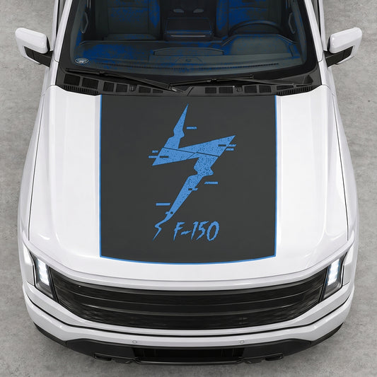 Hood Panel Decal/Sticker - Solid Electric F150 Graphic Decal Graphic Kit - For FORD F-150 2015-2020 - Premium Vinyl