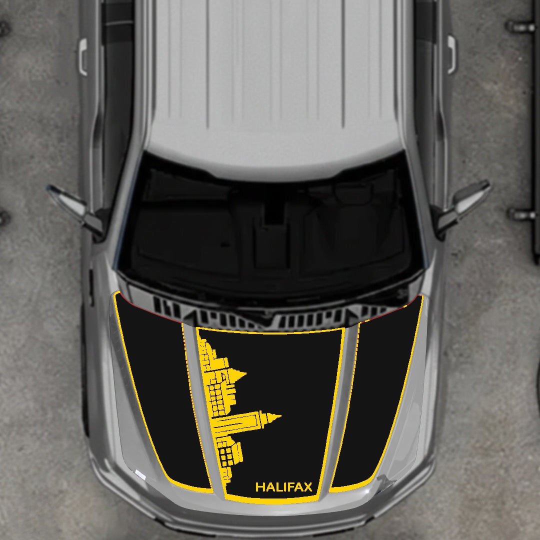 Hood Panel Decal/Sticker - Halifax Skylie - Border Graphic Kit - For Ford F-150 2020-2026 - Premium Vinyl