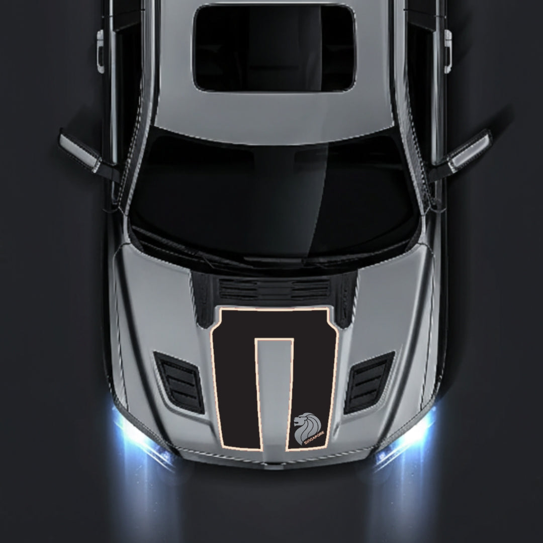 Hood Panel Decal/Sticker - Singapore - Cut - Border Graphic Kit - For Dodge RAM 1500 2019-2025 - Premium Vinyl