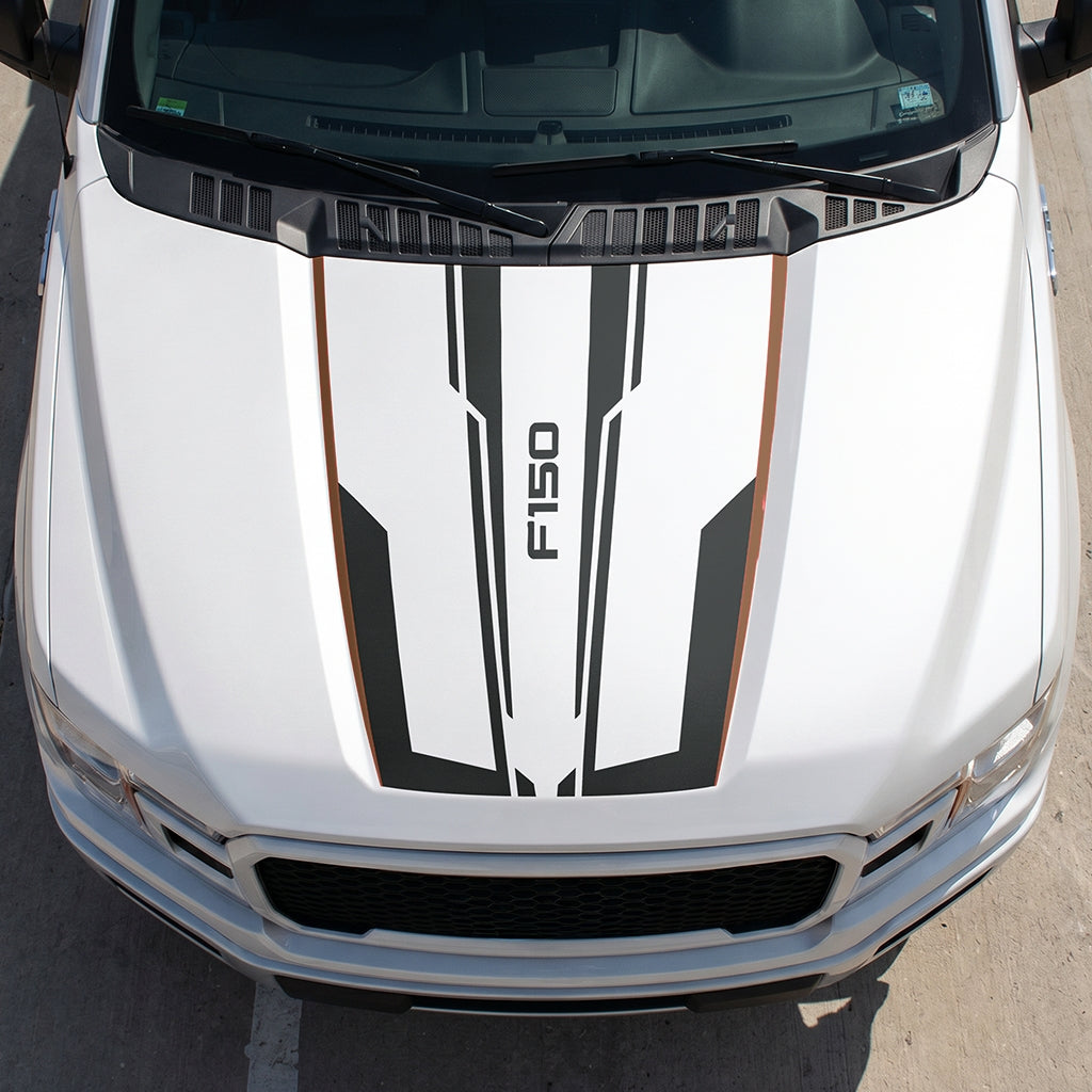 Hood Panel Decal/Sticker - Speed Graphic Decal Graphic Kit - For Ford F-150 2015-2020 - Premium Vinyl