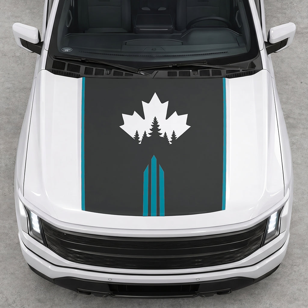 Hood Panel Decal/Sticker - Maple and Forest Graphic Decal Graphic Kit - For Ford F-150 2015-2020 - Premium Vinyl