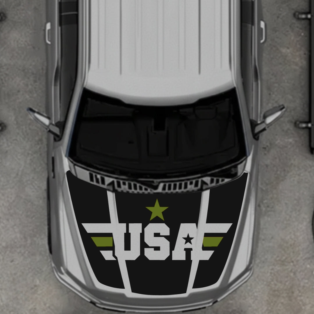 Hood Panel Decal/Sticker - USA Style 7 Graphic Kit - For Ford F-150 2020-2026 - Premium Vinyl