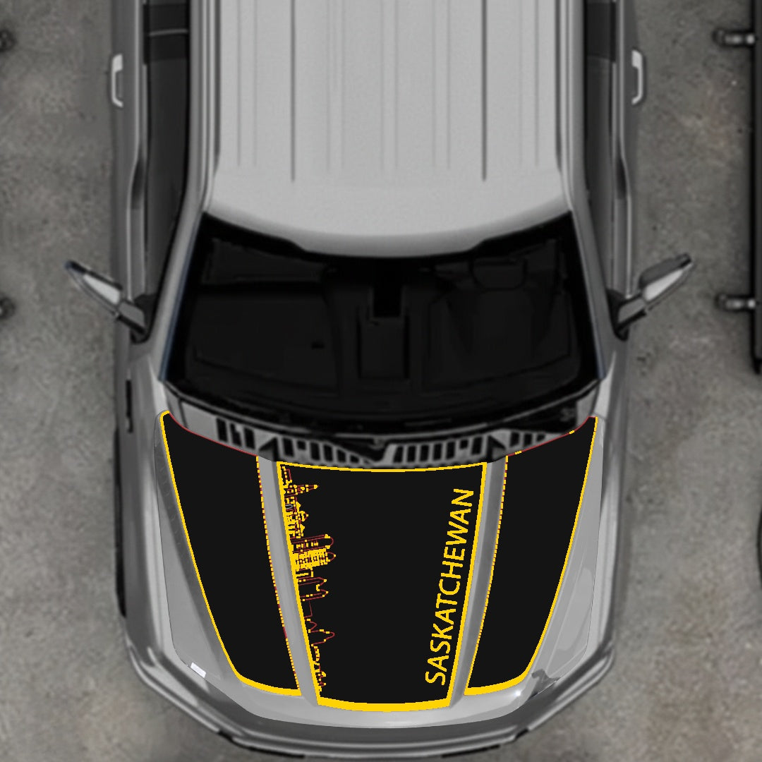 Hood Panel Decal/Sticker - Saskatchewan Skyline - Border Graphic Kit - For Ford F-150 2020-2026 - Premium Vinyl