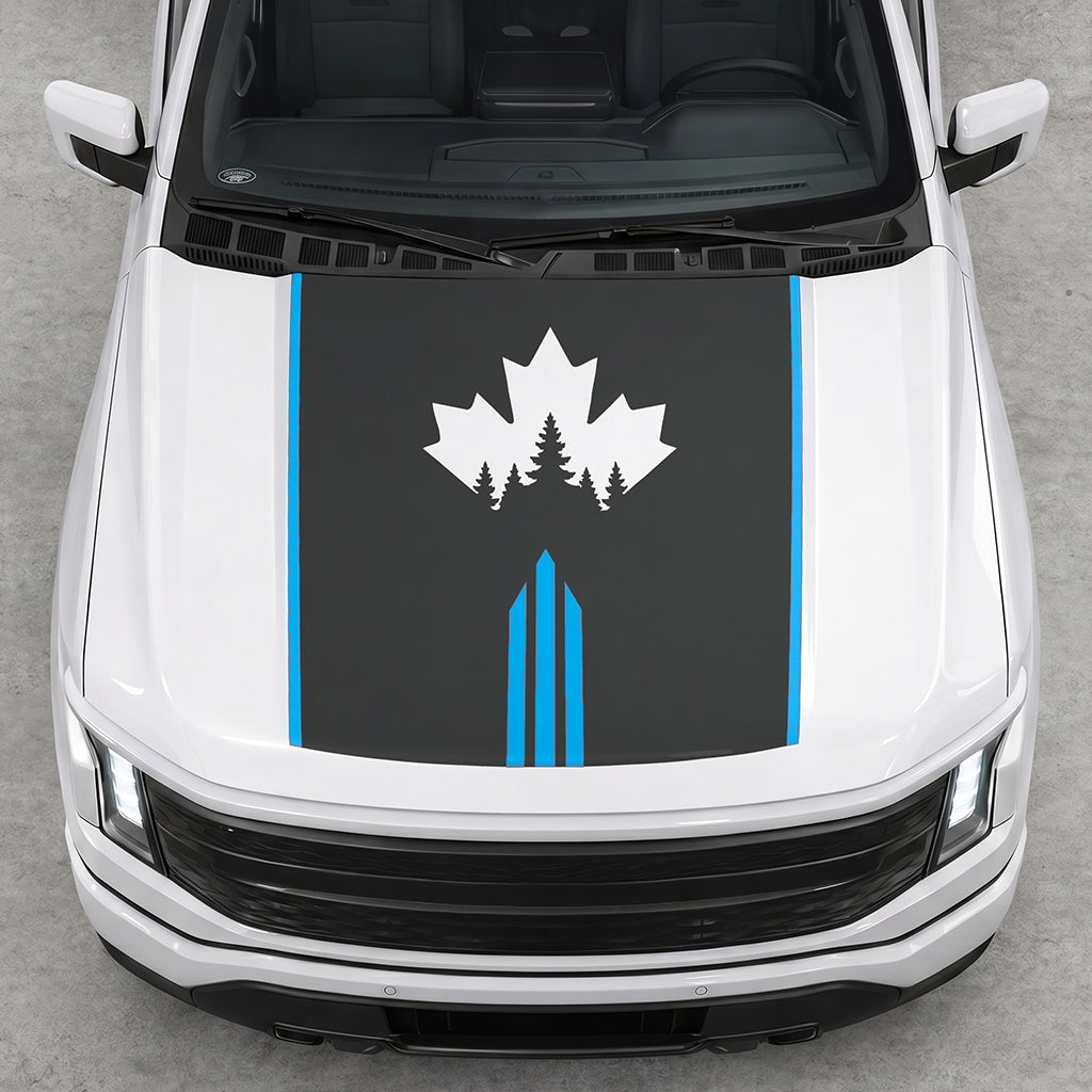 Hood Panel Decal/Sticker - Maple and Forest Graphic Decal Graphic Kit - For Ford F-150 2015-2020 - Premium Vinyl