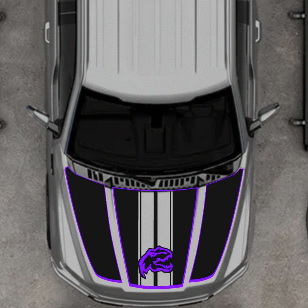 Hood Panel Decal/Sticker - Rex Style - Cut - Border Graphic Kit - For Ford F-150 2020-2026 - Premium Vinyl