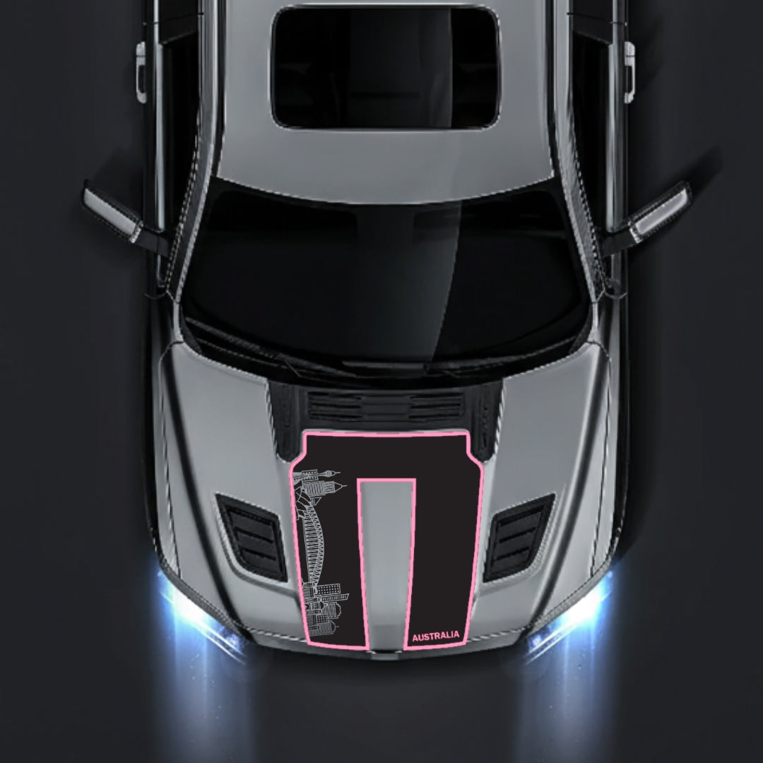 Hood Panel Decal/Sticker - Australia Skyline - Cut - Border Graphic Kit - For Dodge RAM 1500 2019-2025 - Premium Vinyl