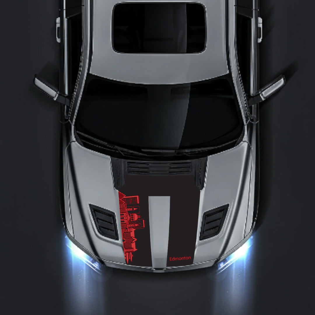Hood Panel Decal/Sticker - Edmonton Skyline Graphic Kit - For Dodge RAM 1500 2019-2025 - Premium Vinyl
