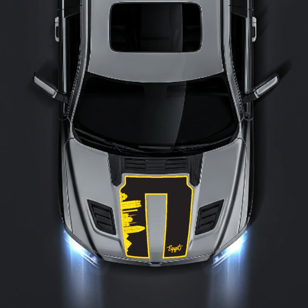 Hood Panel Decal/Sticker - Egypt Skyline - Border Graphic Kit - For Dodge RAM 1500 2019-2025 - Premium Vinyl
