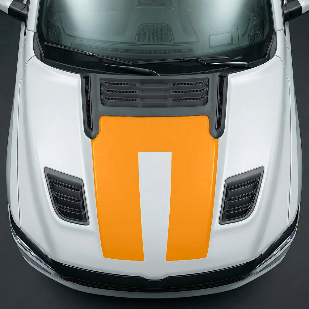 Hood Panel Decal/Sticker - Solid RAM 1500 U-Shape Graphic Kit - For Dodge Ram 2019-2025 - Premium Vinyl