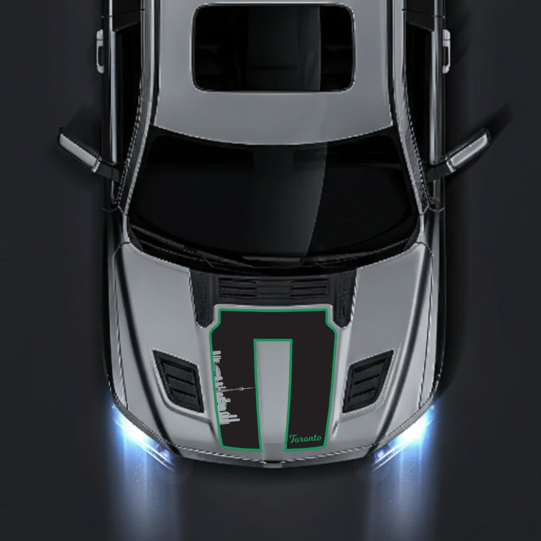Hood Panel Decal/Sticker - Toronto Skyline - Cut - Border Graphic Kit - For Dodge RAM 1500 2019-2025 - Premium Vinyl