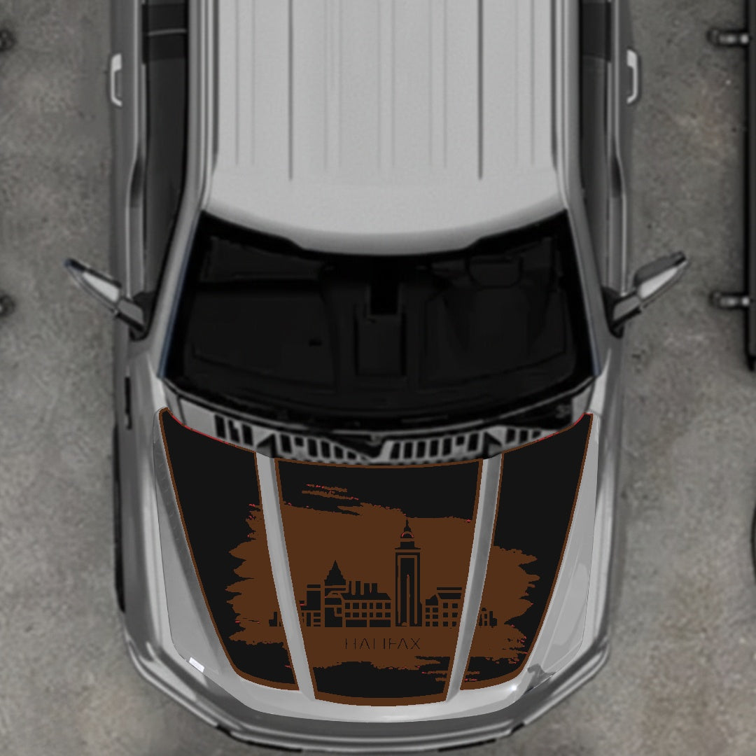 Hood Panel Decal/Sticker - Halifax - Border Graphic Kit - For Ford F-150 2020-2026 - Premium Vinyl